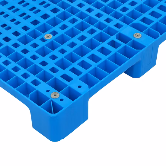 Wholesale Cheap Blue 4 Way Entry Vented Flooring Use Mesh HDPE Material Warehouse Steel Reinforced Euro Plastic Pallet with Best Price