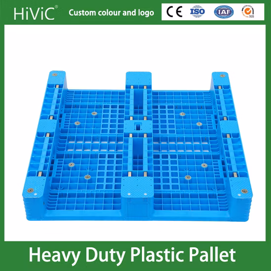 Wholesale Standard Size 1200*1000*150mm Grid 3 Skids 4 Way Entry Steel Reinforced Industrial Durable Warehouse Storage Rackable Euro Heavy Duty Plastic Pallet